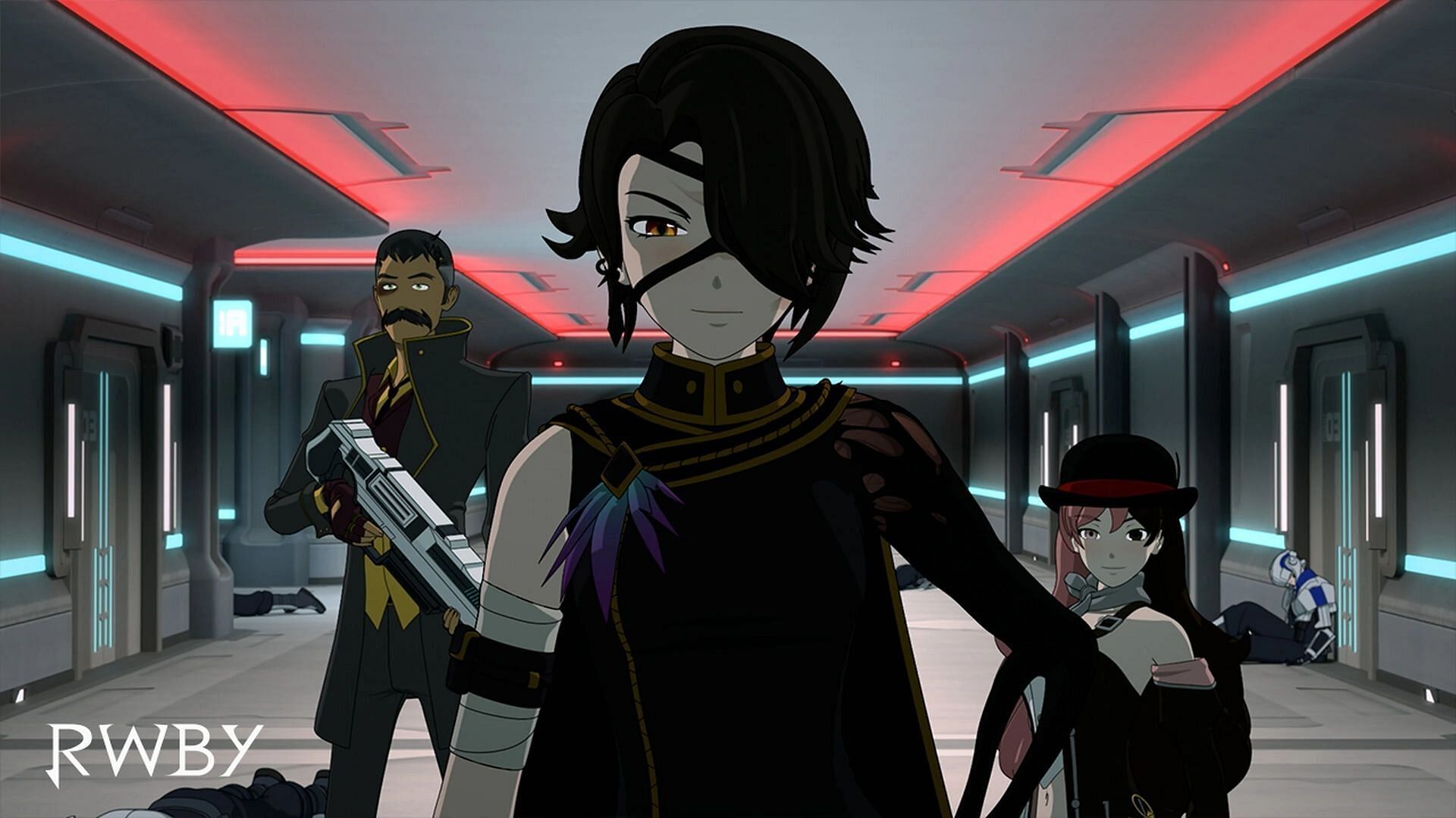Cinder Fall, flanked by Watts and Neo (Image via Rooster Teeth)