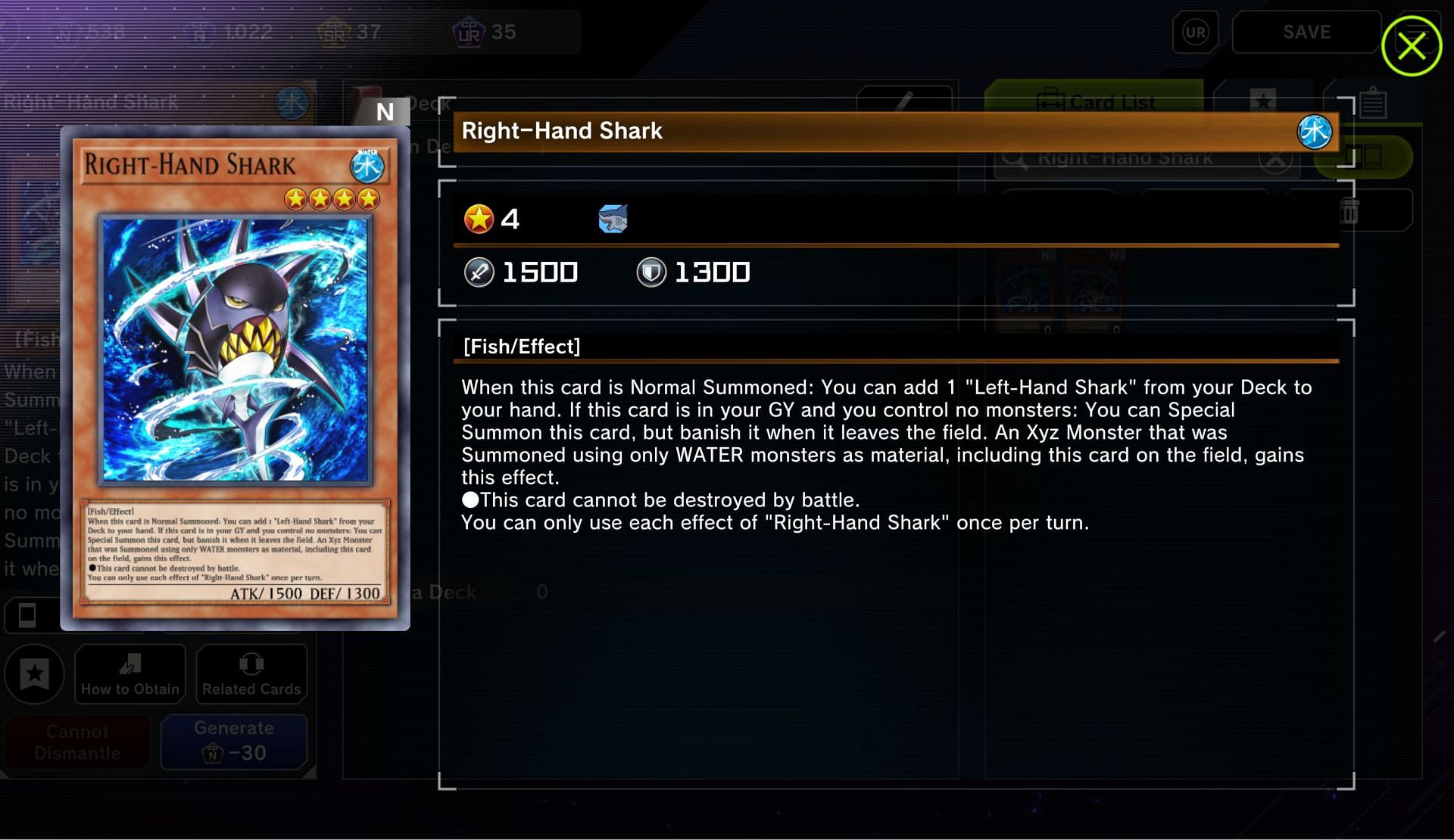 Right-Hand Shark gets everything set up, and should hopefully be followed by an Astral Kuriboh (Image via Konami)