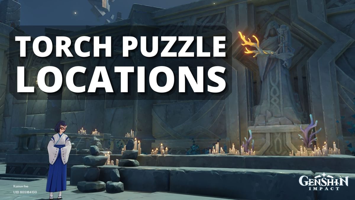 All torch puzzle locations in Genshin Impact Three Realms Gateway