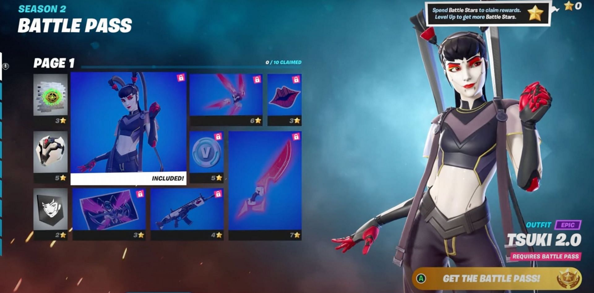 Page 1 of the Fortnite Chapter 3 Season 2 Battle Pass (Image via Epic Games)