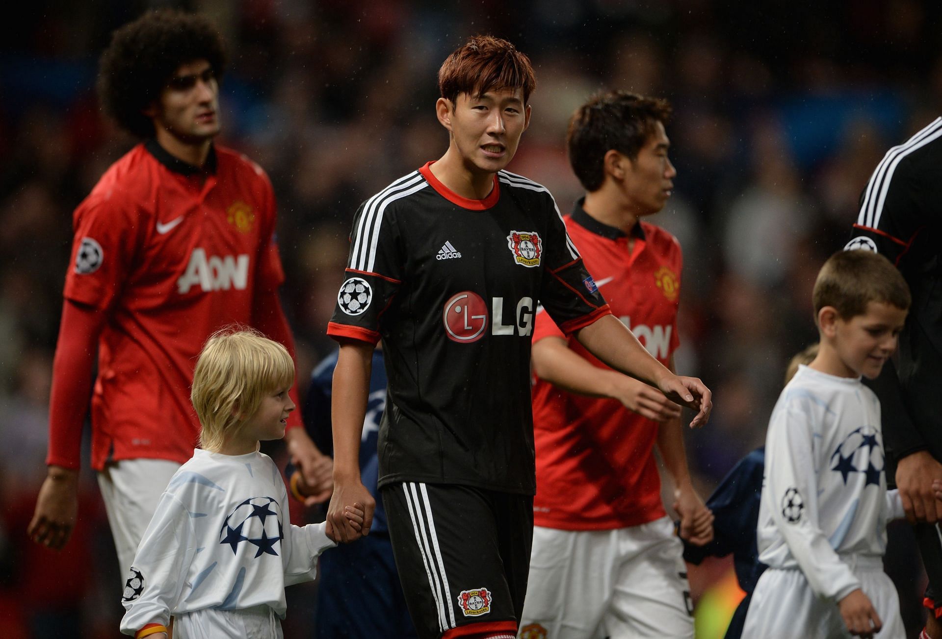 Son Heung-Min of Bayer Leverkusen before the UCL clash against Manchester United