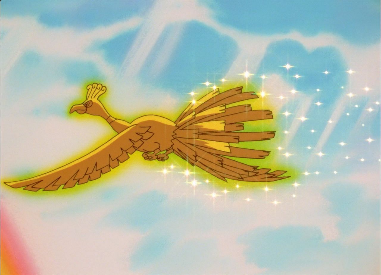 Ho-oh as it appeared in its debut episode in the anime (Image via The Pokemon Company)