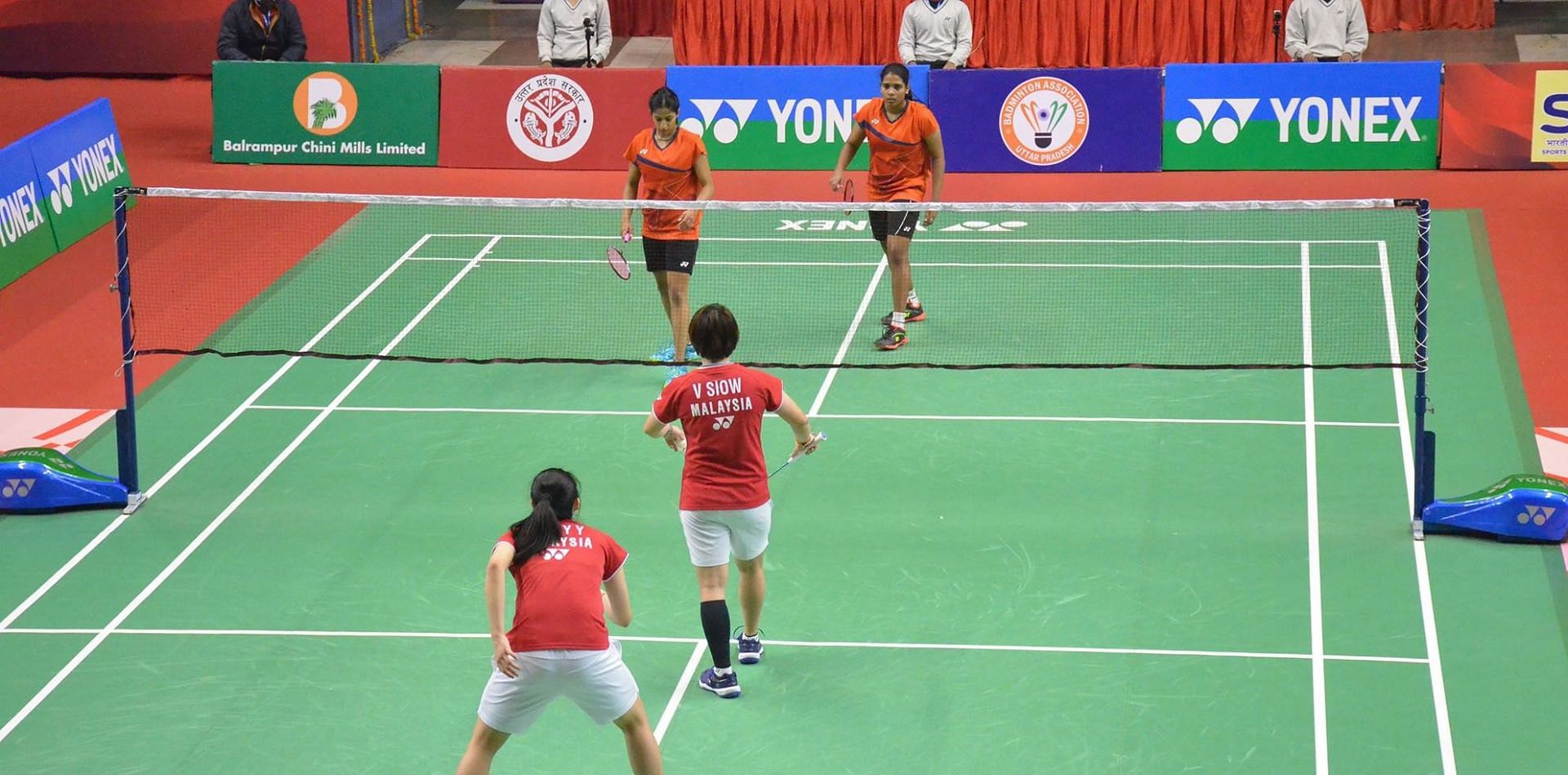 Treesa Jolly and Gayatri Gopichand upset second seeds Lee Sohee and Shin Seungchan of Korea 14-21, 22-20, 21-15 in the women&#039;s doubles quarter-finals in Birmingham on Friday. (Pic credit: BAI)