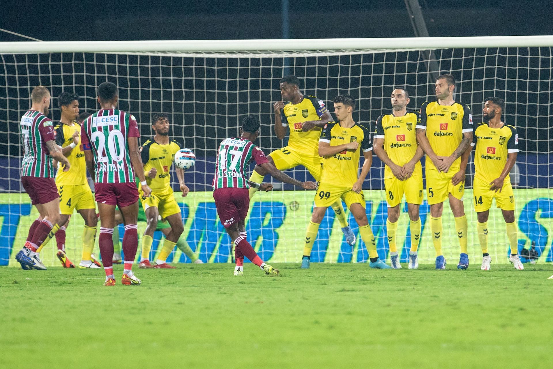 Hyderabad FC defender well to secure a spot in the finals (Image courtesy: ISL Media)