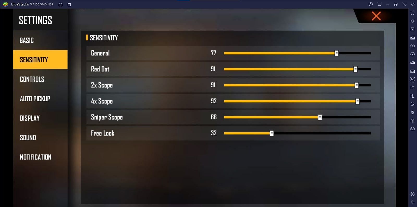 free fire hacker sensitivity setting