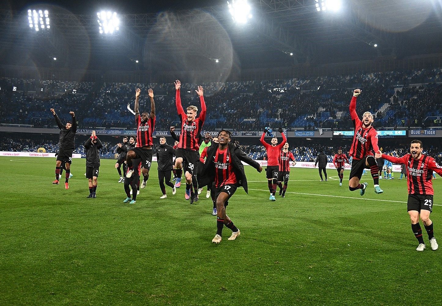 AC Milan rose to the top of Serie A after beating rivals Napoli.