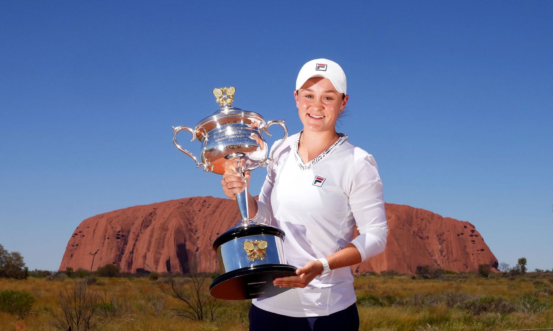 Ashleigh Barty with her 2022 Australian Open title.