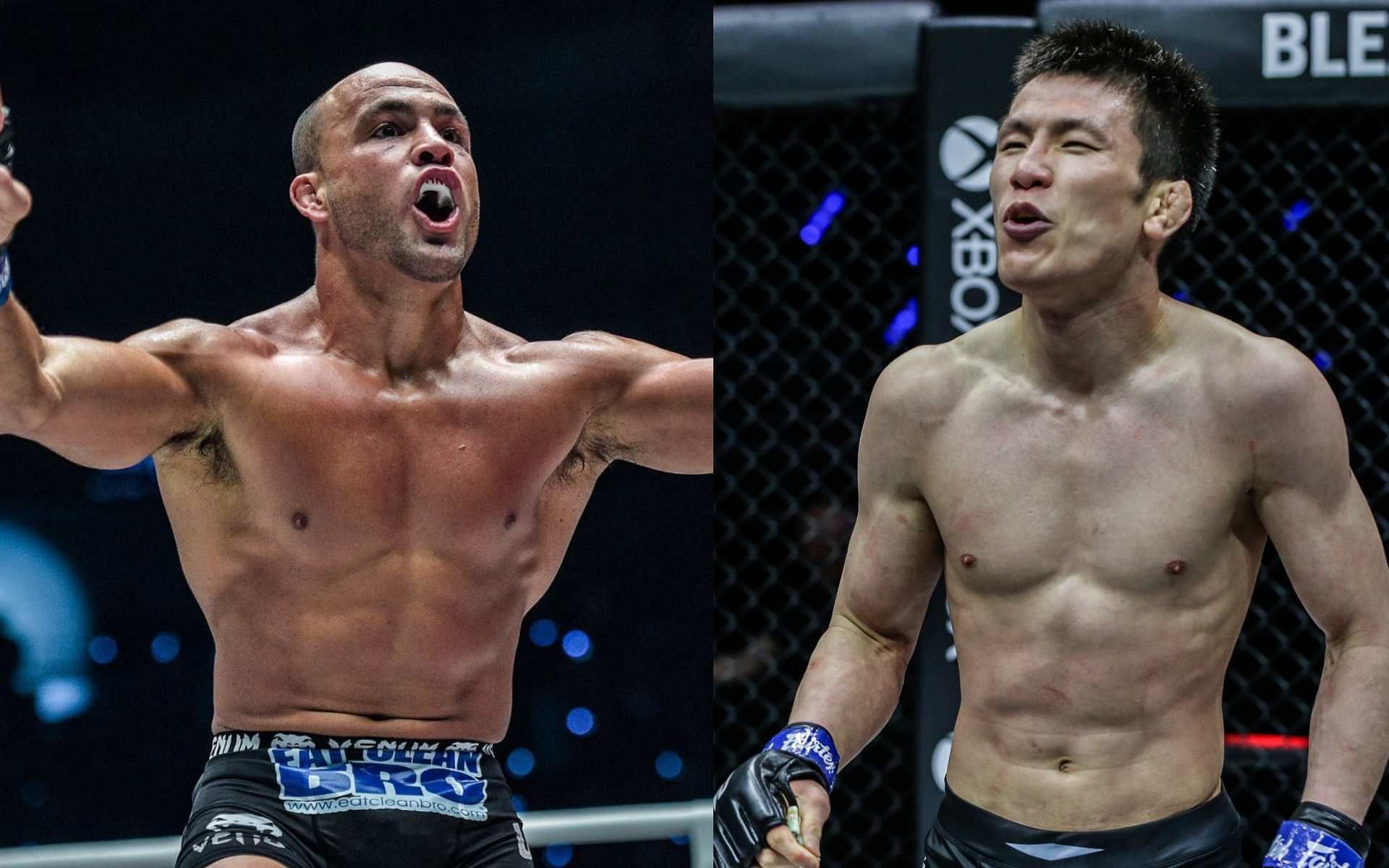 Shinya Aoki (right) doesn&#039;t mind facing Eddie Alvarez (left) for a third time. [Photos ONE Championship]