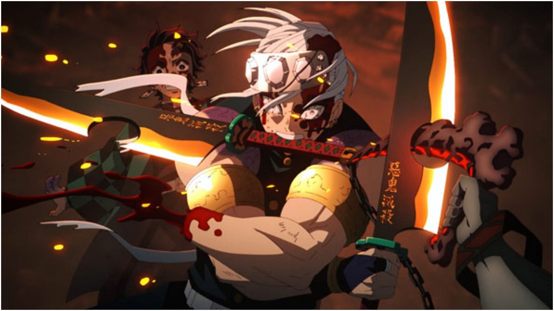 Tengen Uzui as seen in the anime Demon Slayer: Kimetsu no Yaiba (Image via Ufotable)