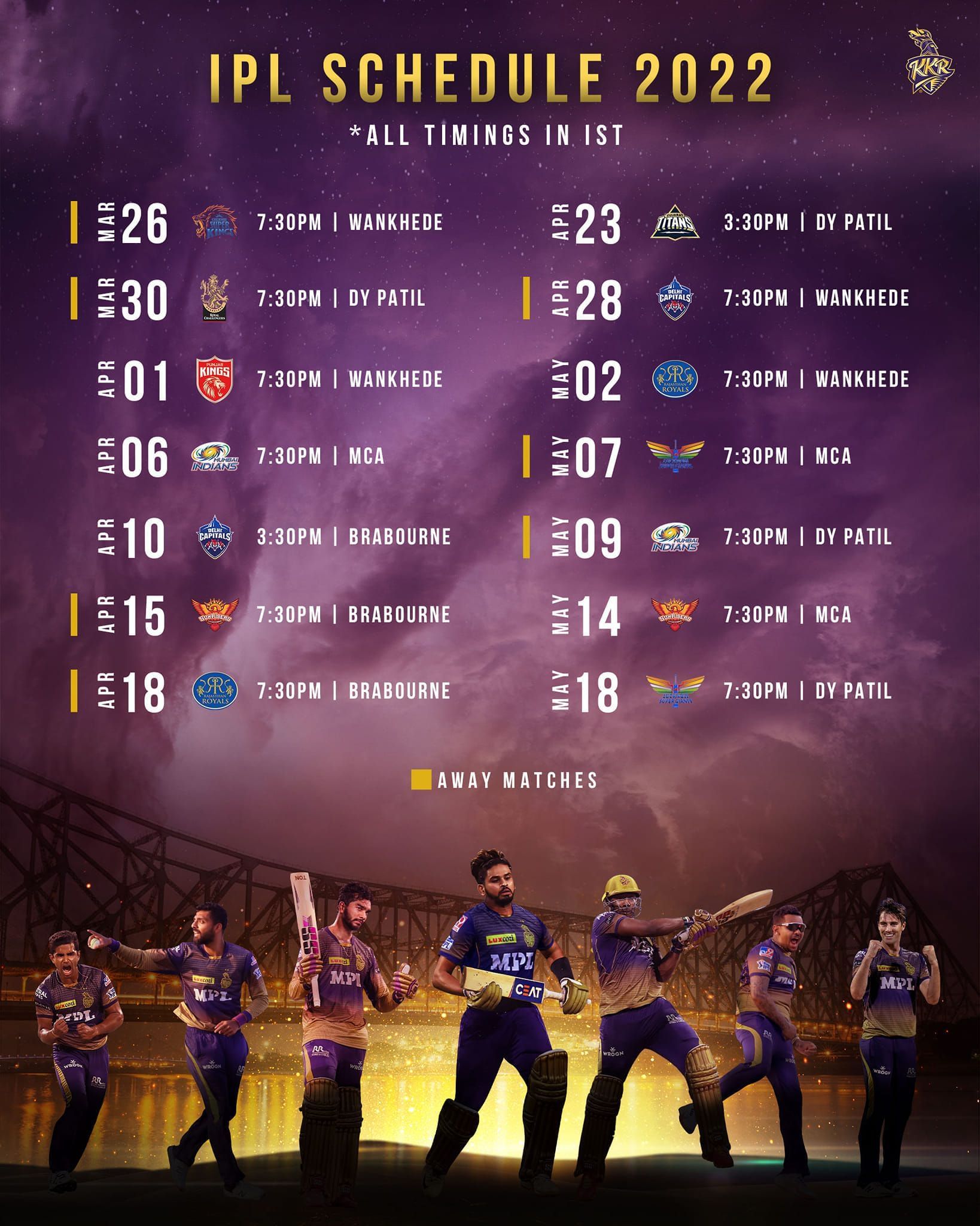 IPL Match Schedule 2022 & Time Table