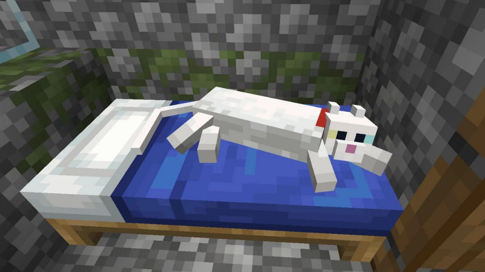 Cats can be quite fond of warm objects like furnaces and beds (Image via Mojang)