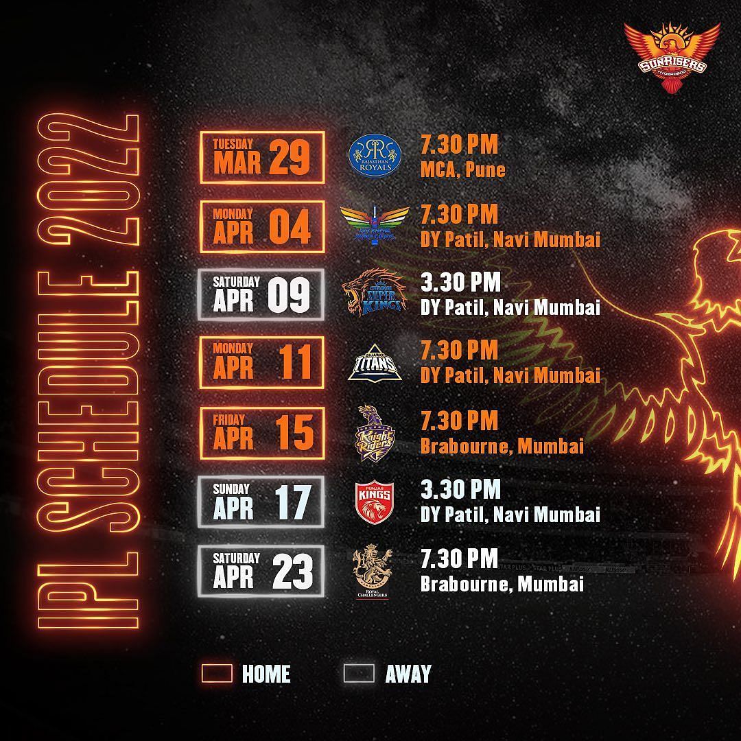 IPL Match Schedule 2022 & Time Table