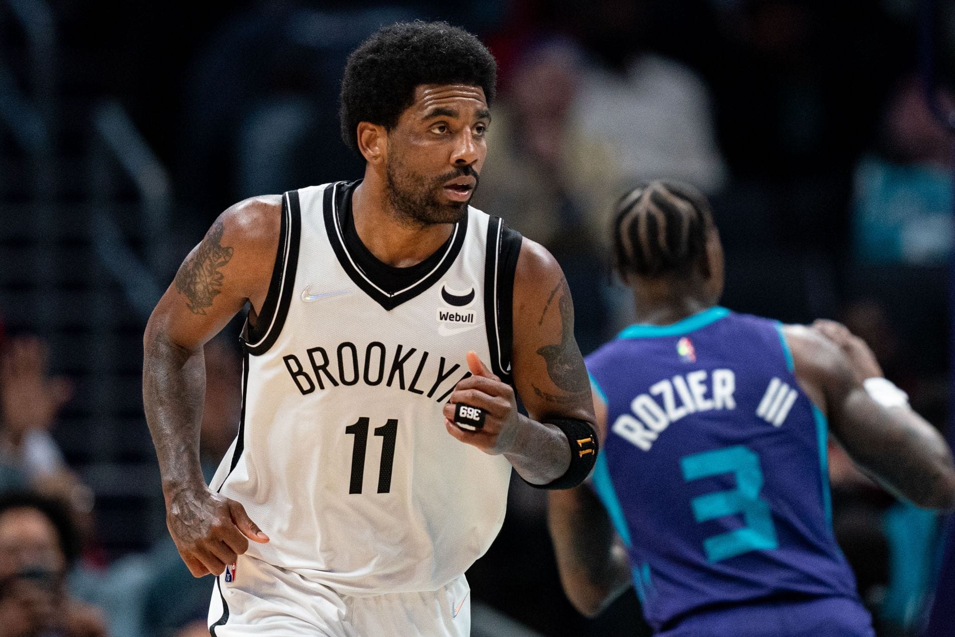 ICYMI: Rapper DaBaby cuts a happy figure as Kyrie Irving provides him with  the jersey he scored his 50-piece in against Charlotte Hornets