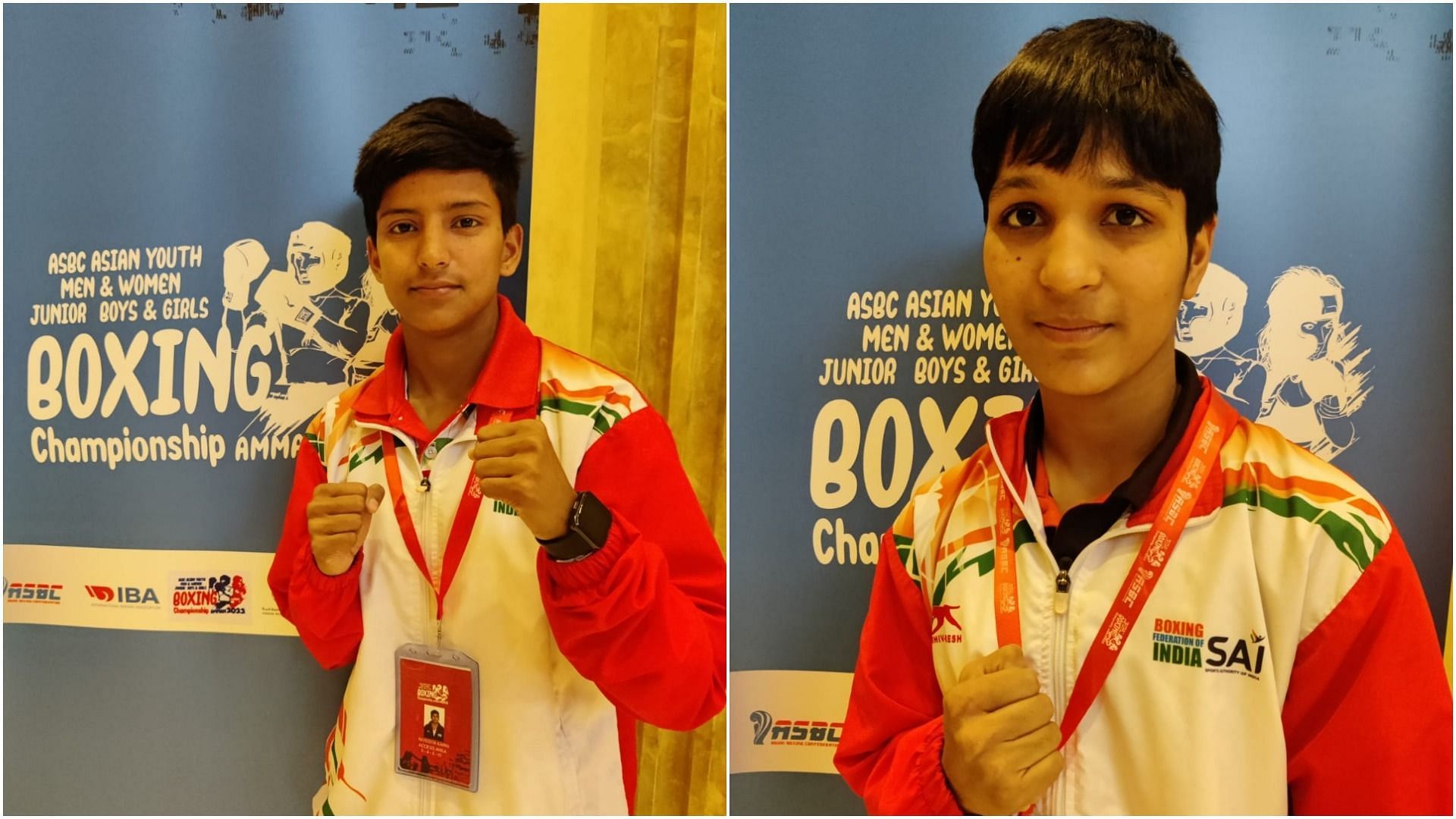 Nivedita Karki (L) &amp; Tamanna at ASBC Asian Youth &amp; Junior Boxing Championships (Pic credits: BFI)