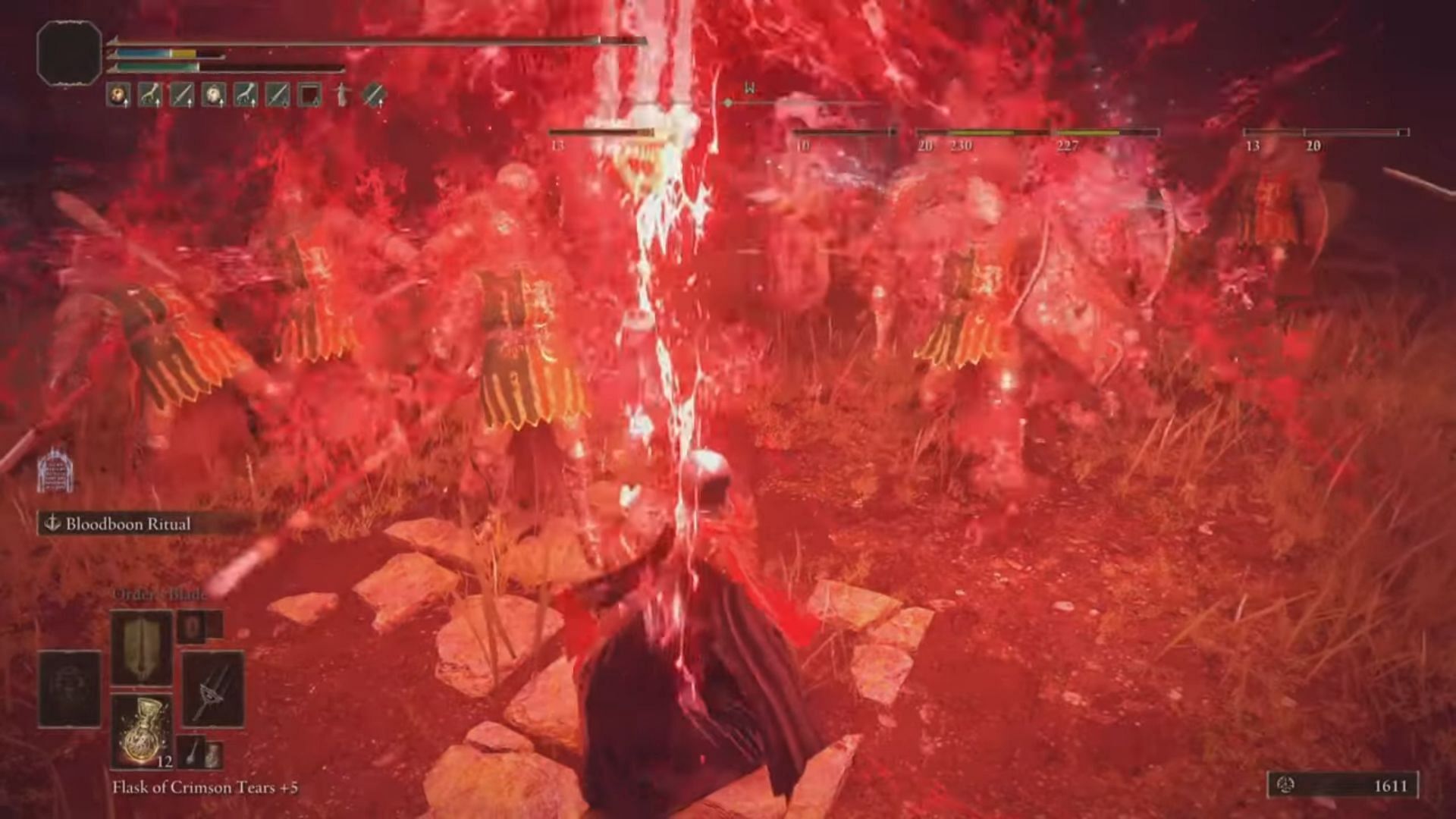 Moghwyn&#039;s Sacred Spear is extremely powerful for inflicting blood loss from range in Elden Ring (Image via FredChuckDave/Youtube)