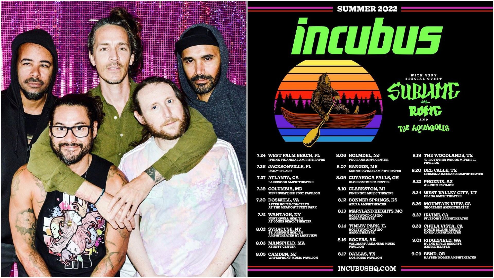 Incubus Summer Tour 2022 tickets Where to buy, price, dates