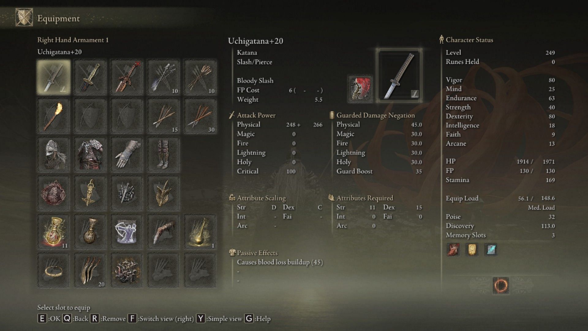 The Uchigatana is the most accessible katana in the entire game (Image via Elden Ring)