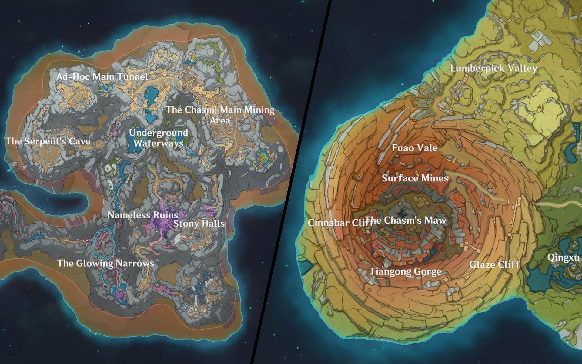 Genshin Impact 26 Leak Reveals Official Area Names Of The Chasm Map 