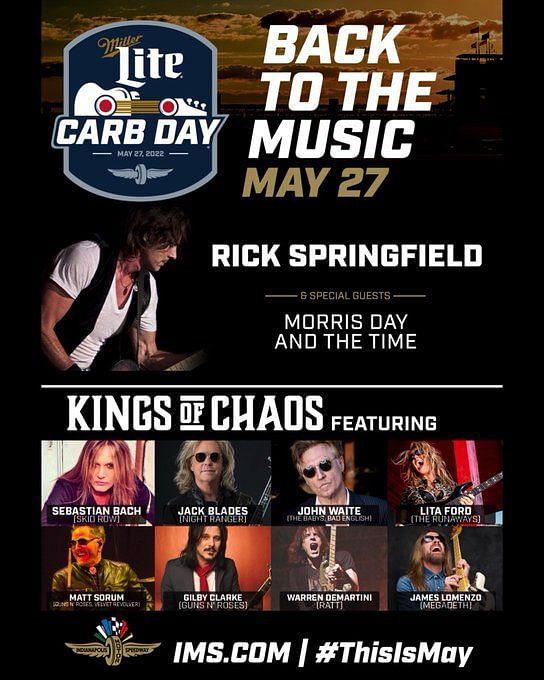 Carb Day 2023 Concert Lineup