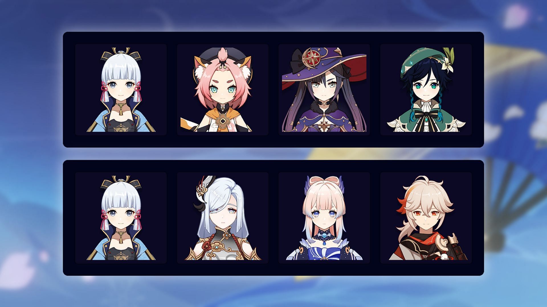 Various team compositions for Ayaka (Image via Genshin Impact)