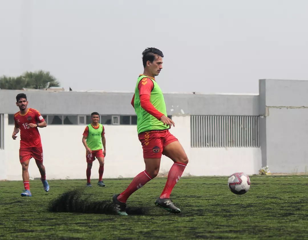 Players during a training session ahead of their I-League encounter against Sreenidi Deccan FC (Image Courtesy: Kenkre FC Instagram)