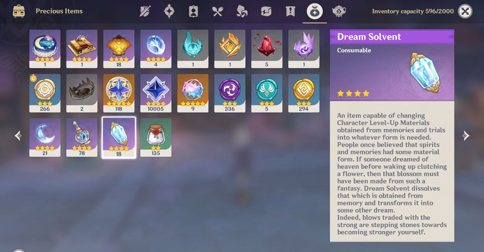 How to use Dream Solvent to convert talent levelup materials in