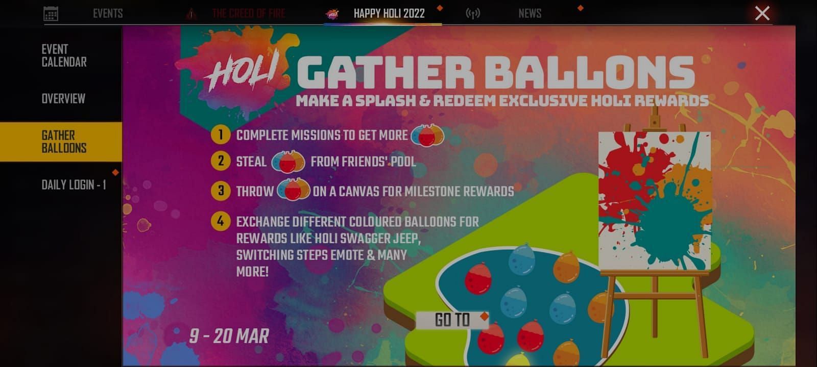 Gather Balloons, Make a Splash event in Free Fire MAX (Image via Garena)