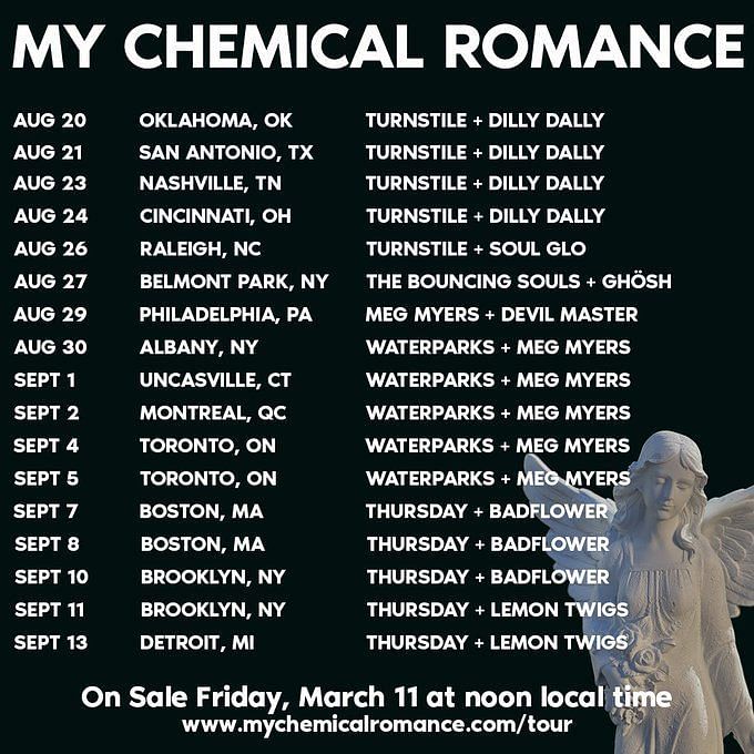 my chemical romance tour all dates