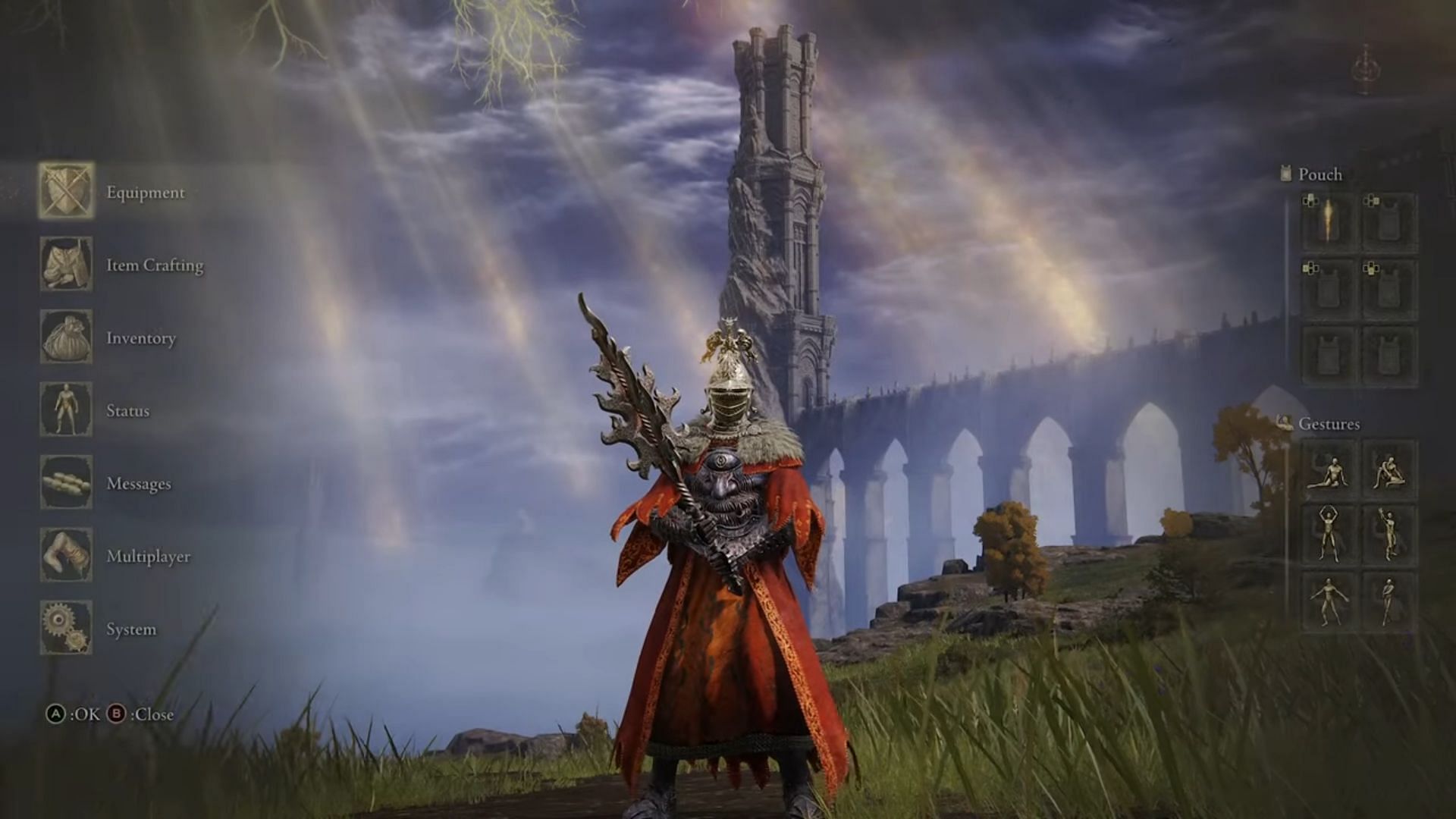 Monk&#039;s Flamemace boasts good physical damage, but is a bit hard to obtain in Elden Ring (Image via Flaw/Youtube)