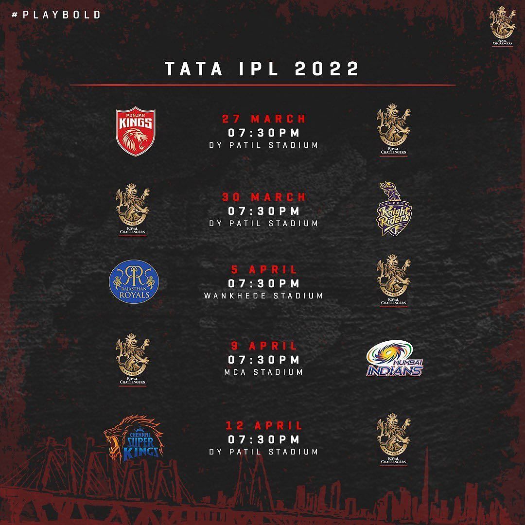 IPL Match Schedule 2022 & Time Table