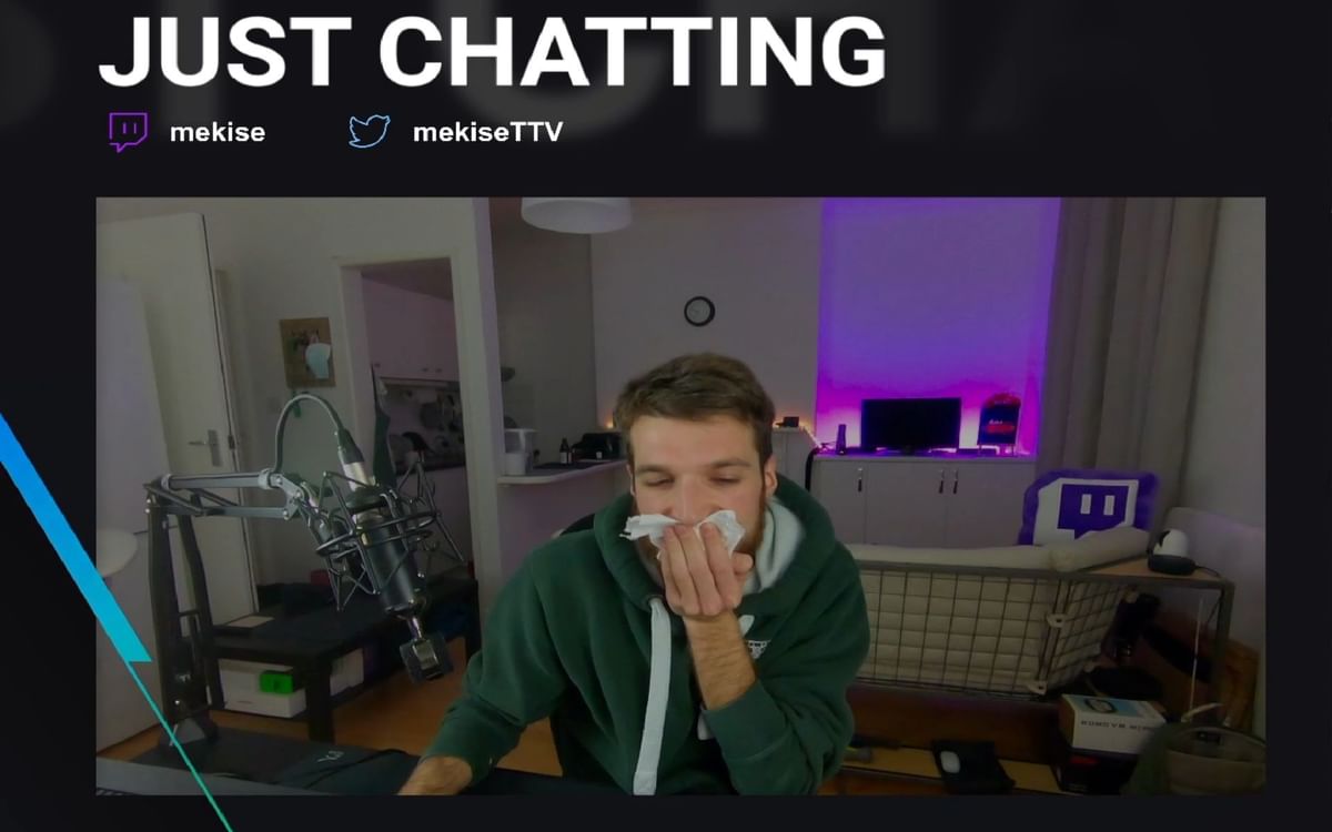 Twitch streamer mekise injures himself by smashing his face while