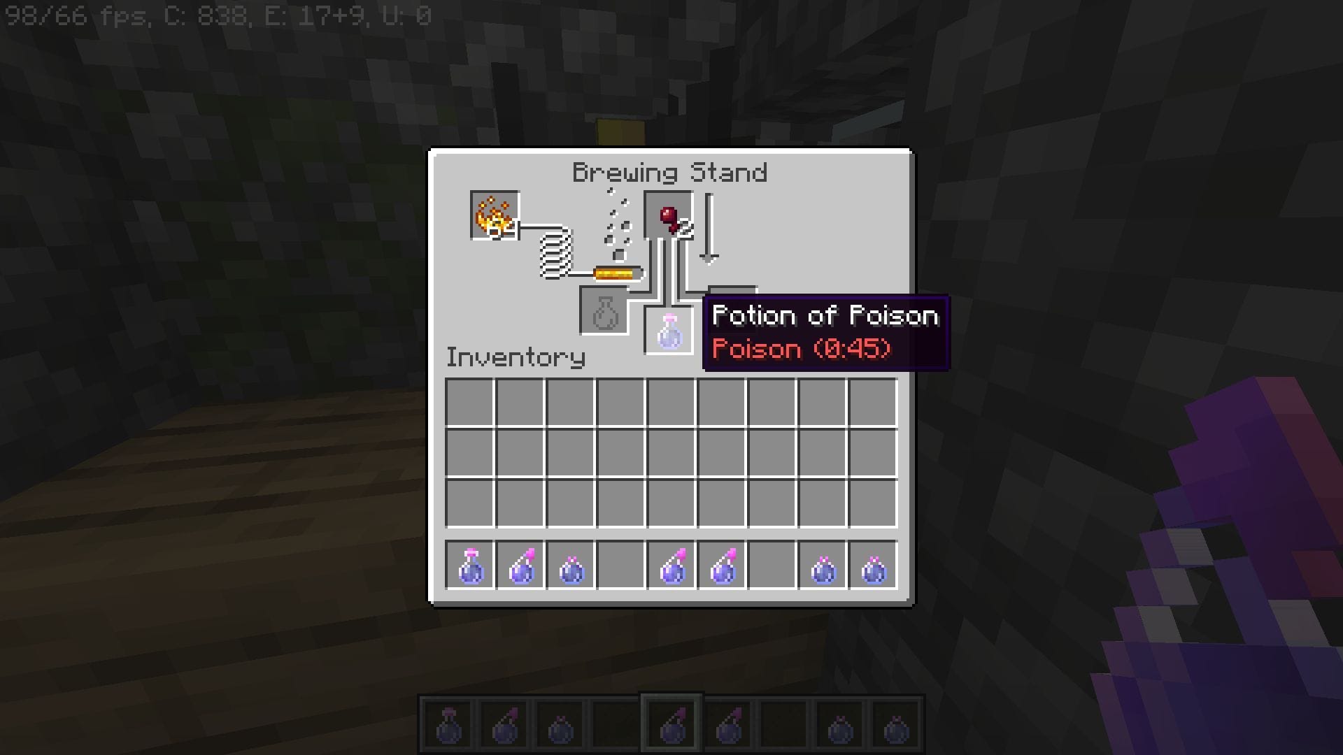 How to use a potion of Poison in Minecraft?