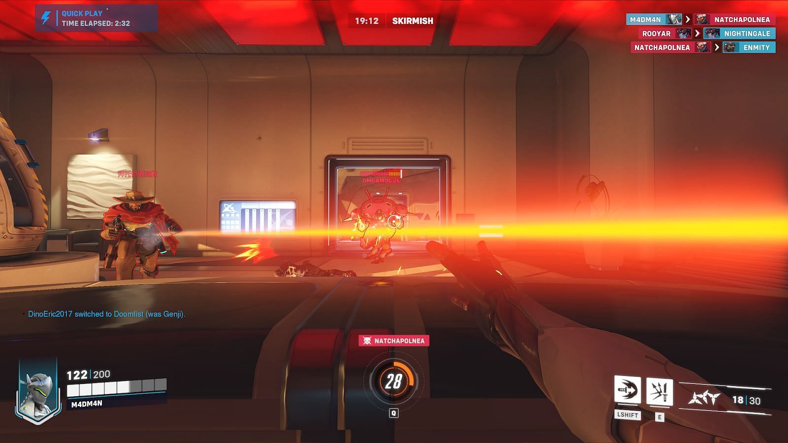 Genji is great for fast-paced gameplay (Image via Blizzard Entertainment)