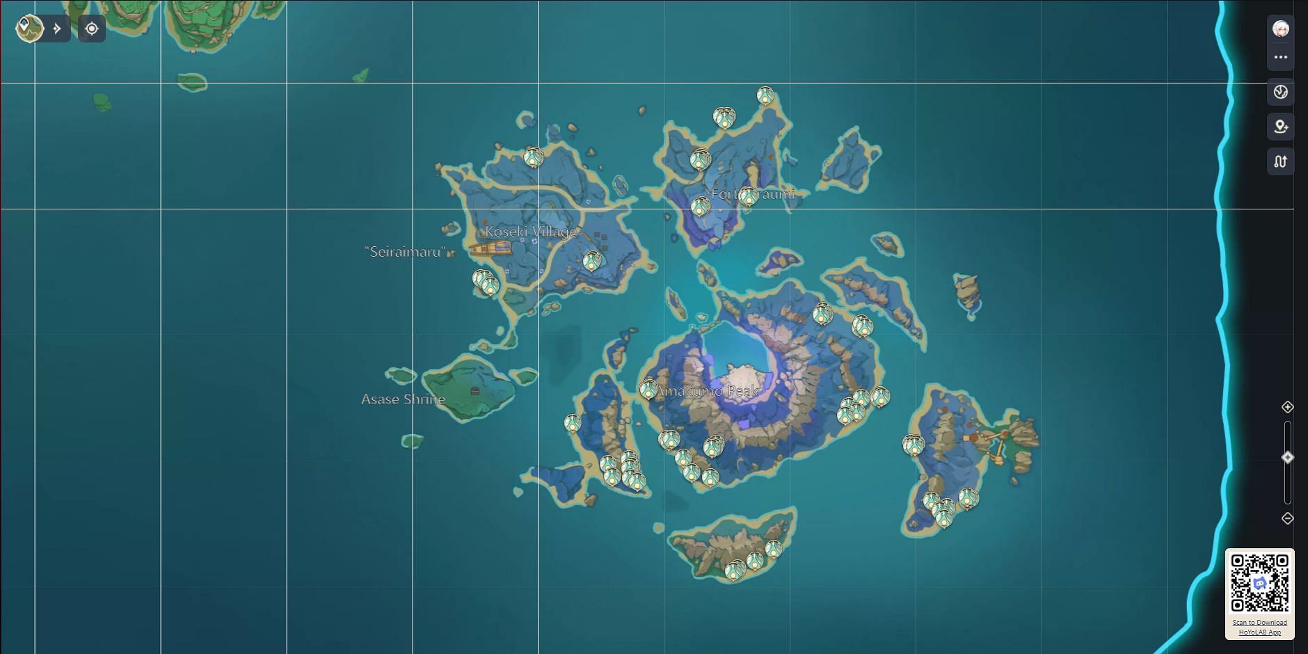 Seirai Island Specter location (Image via Teyvat Interactive Map)