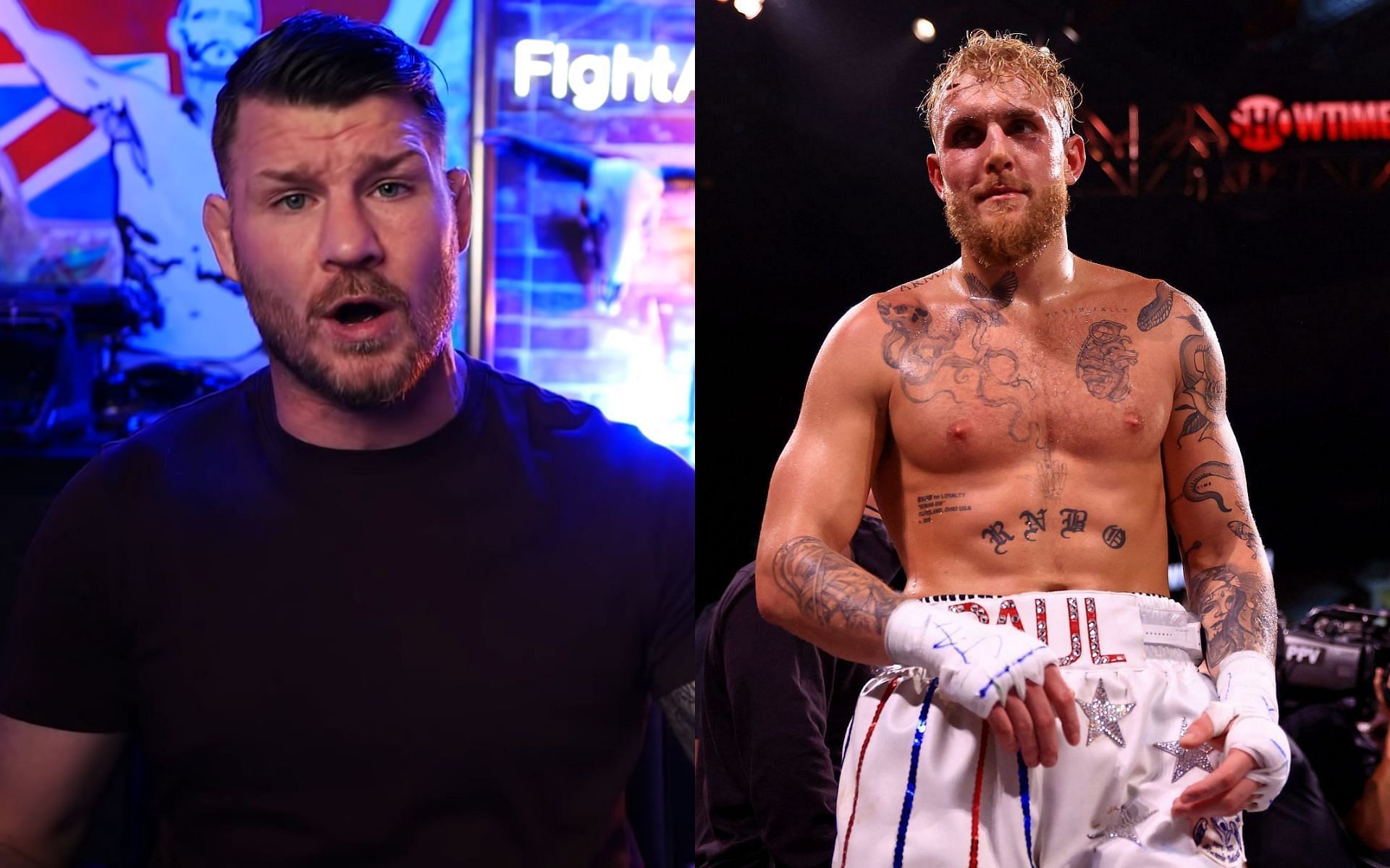 Michael Bisping (left) via. Youtube/MichaelBisping; Jake Paul (right).
