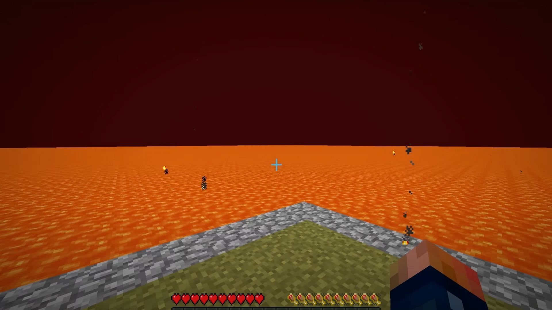 Players are able to download mods such as volcano block that can greatly change their gameplay (Image via ChosenArchitect/YouTube)