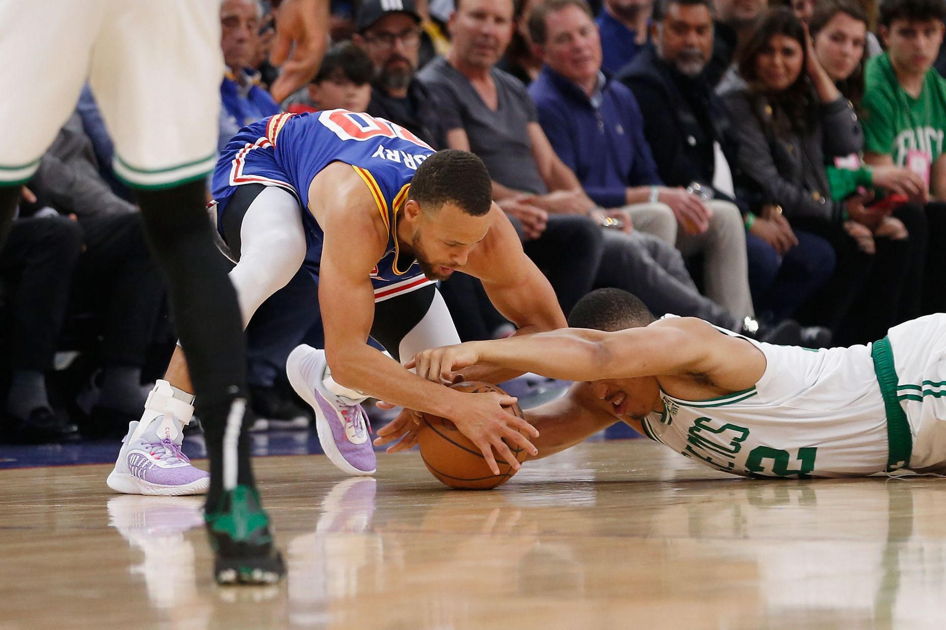 Steph Curry of the Golden State Warriors against the Boston Celtics