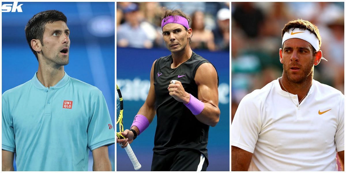 From L-R: Novak Djokovic, Rafael Nadal and Juan Martin del Potro