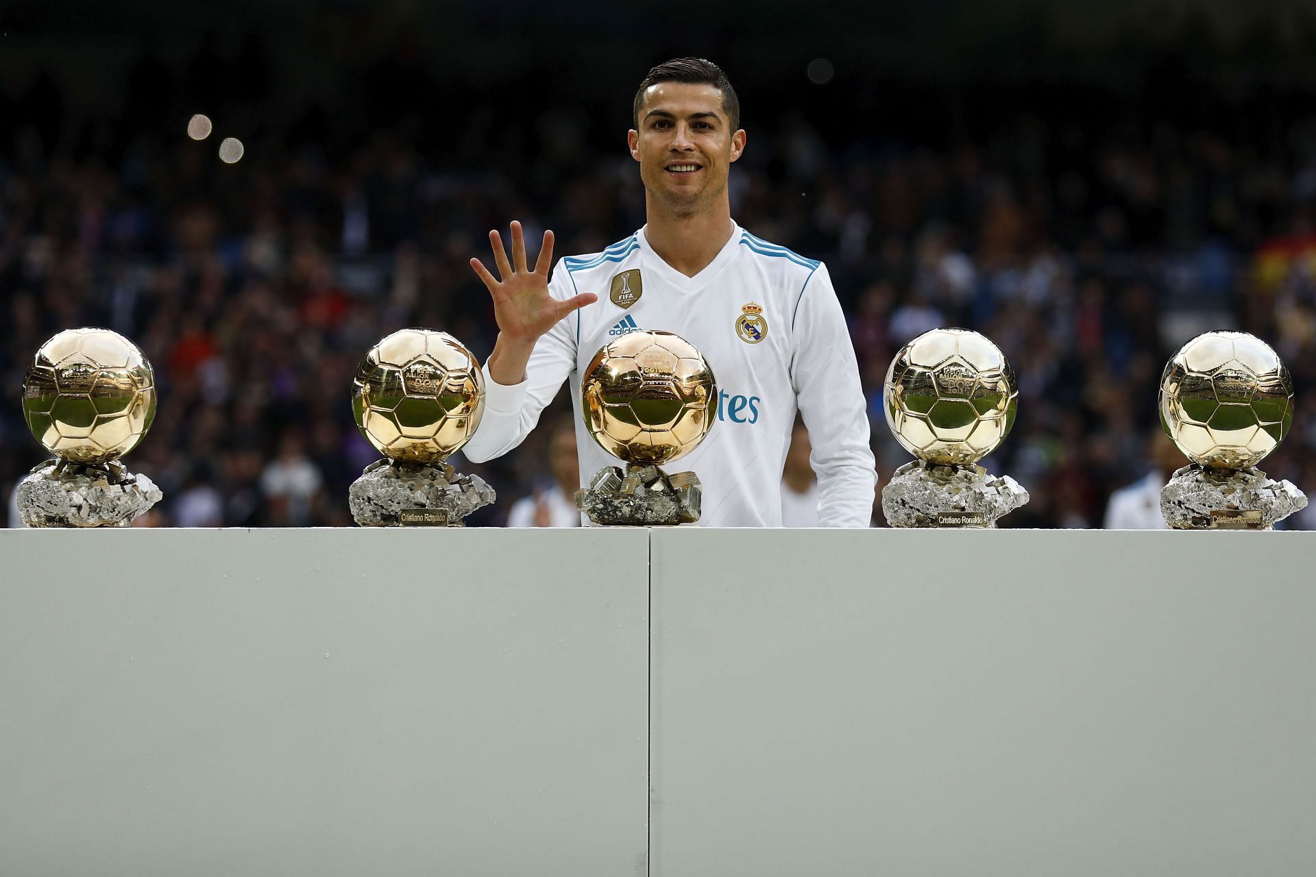 Five-time Ballon d&#039;Or Cristiano Ronaldo playing for Real Madrid