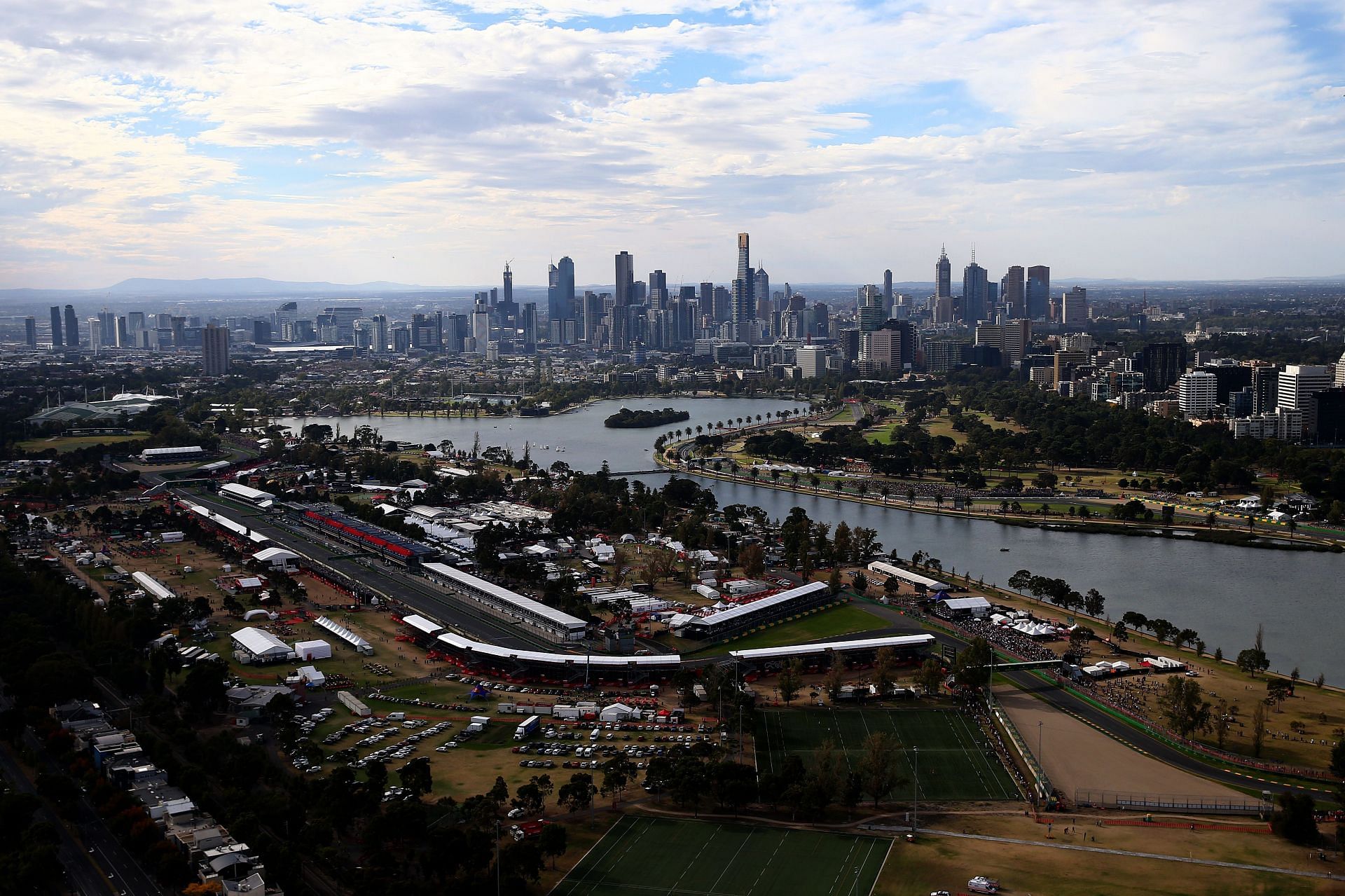 Australian F1 Grand Prix - Qualifying - An ariel view of the iconic track.