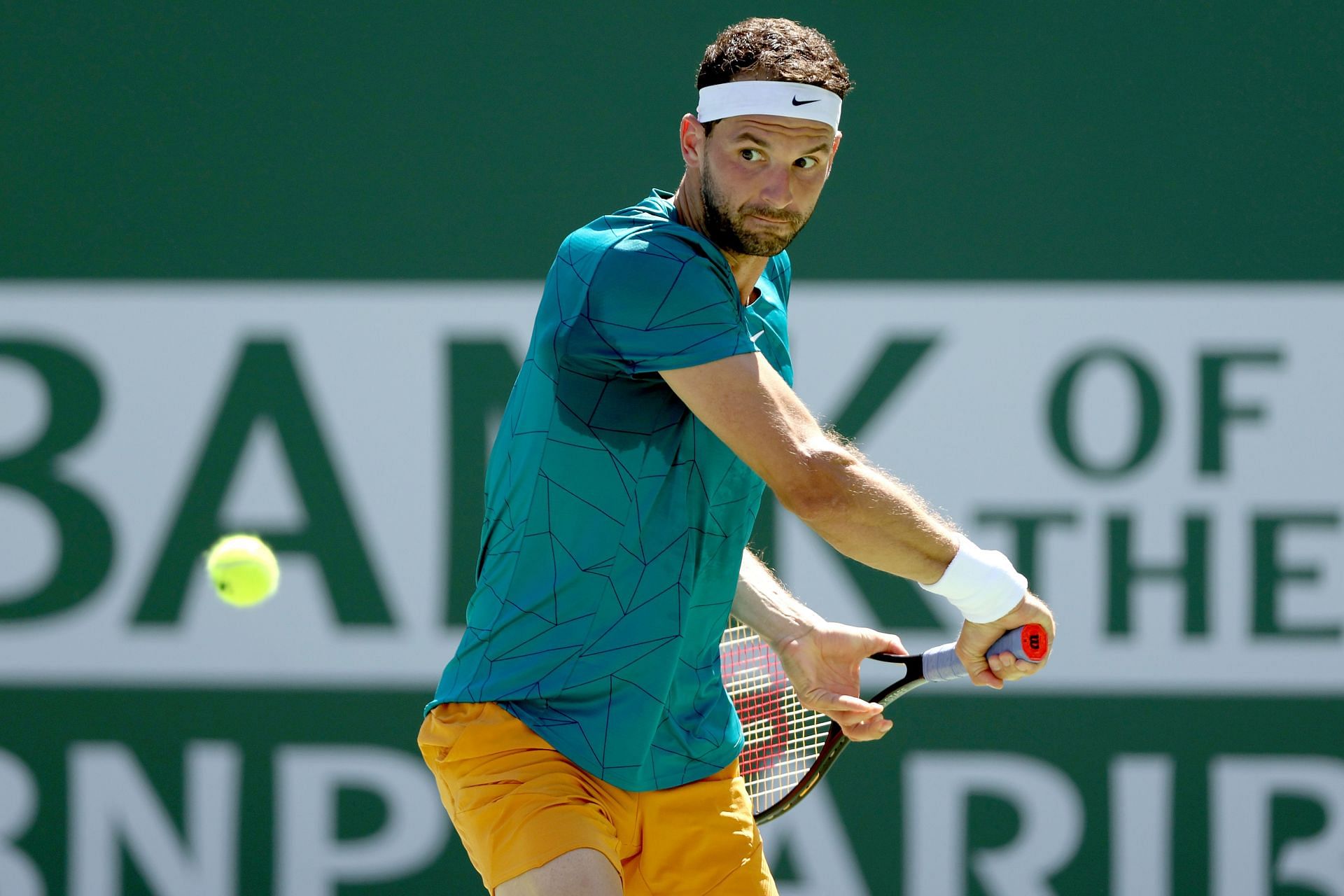 Grigor Dimitrov at the 2022 Indian Wells Open.