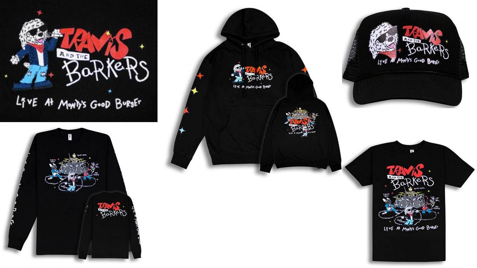 Travis Barker x Monty&#039;s Good Burger limited edition merchandise (Image via Sportskeeda)