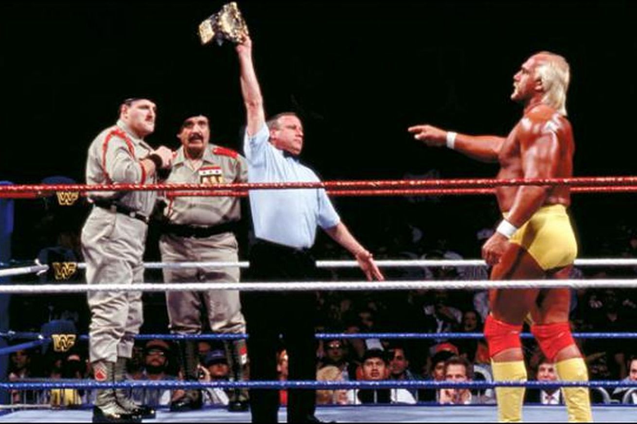 Sgt. Slaughter turned heel to wrestle Hulk Hogan.