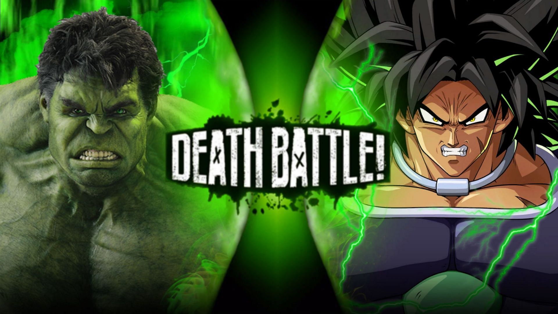 Fanmade poster from real Death Battle: Hulk vs. Broly (Image via Deviantart/DarkVader2016)