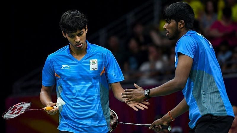 Indian badminton doubles players Chirag Shetty (left) and Satwiksai. (PC: BAI)