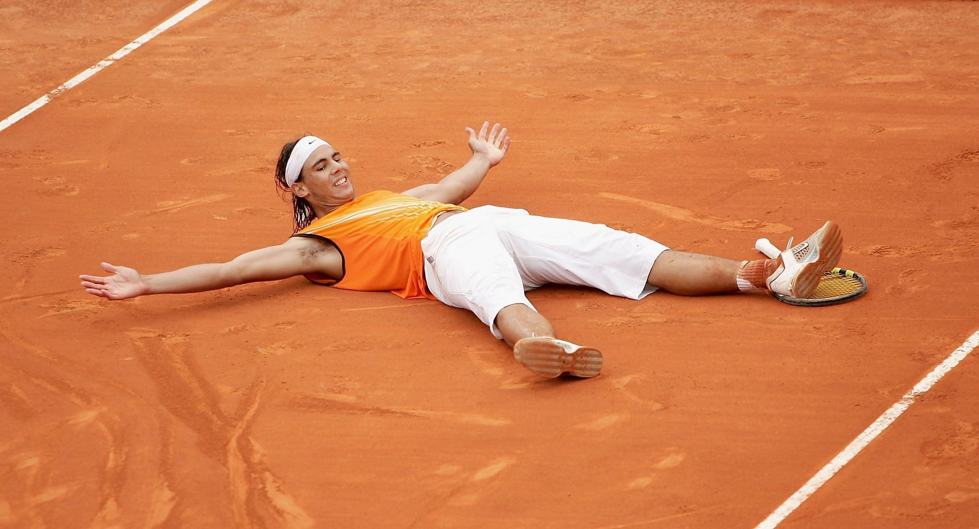 Rafael Nadal celebrates his first Masters 1000 title at the 2005 Monte-Carlo Masters