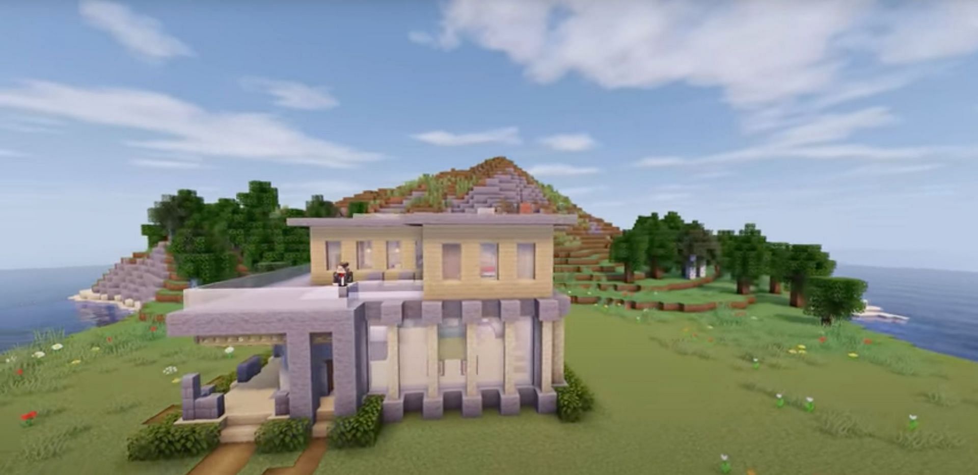 How To Build A Stone Modern House In Minecraft 22