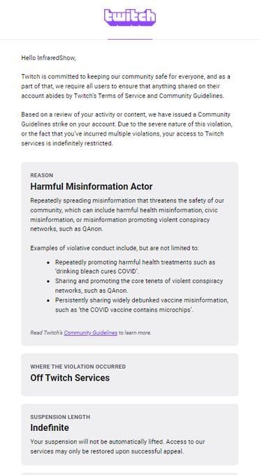 Twitch Is Banning Streamers For Harmful Misinformation Even When It Doesn T Happen On The Site