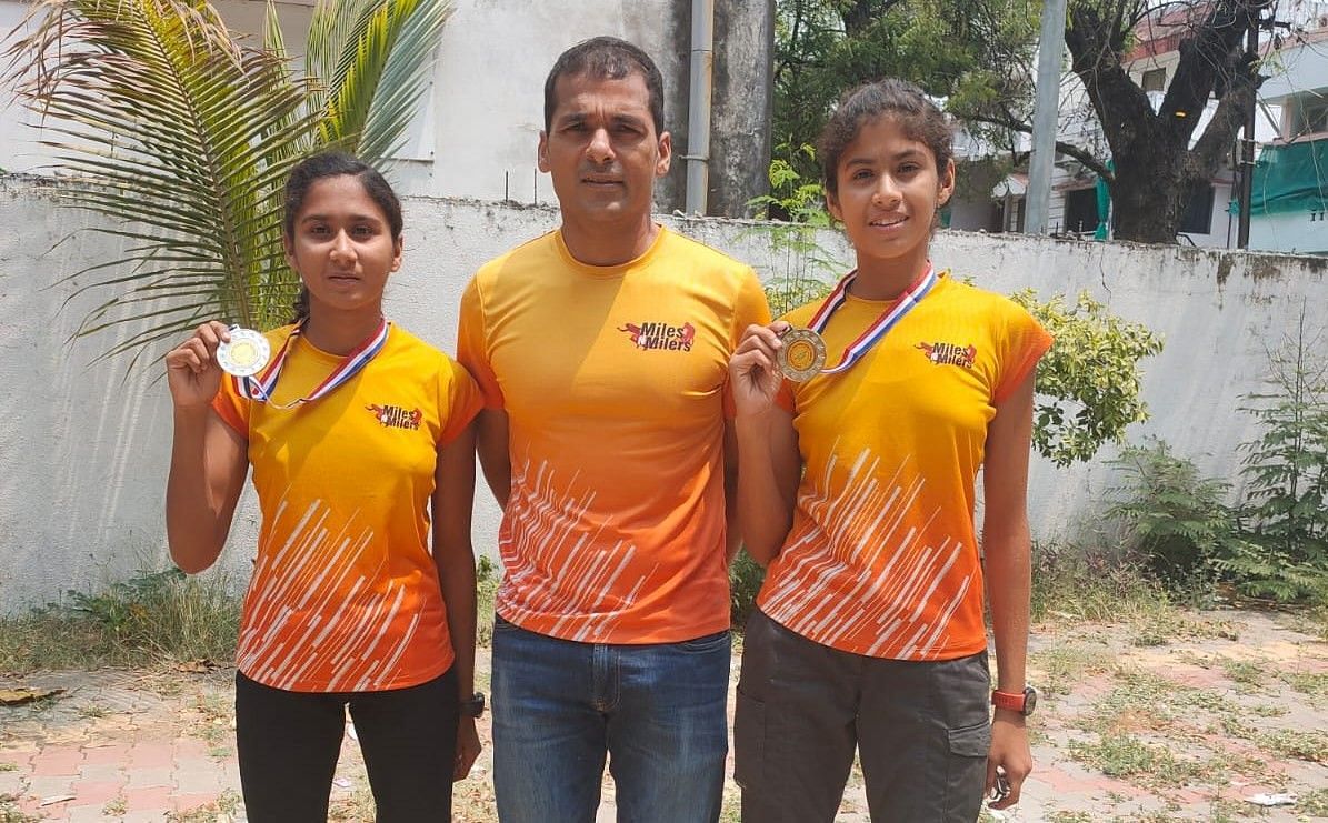 The Joshi sisters and coach Dr Amit Samarth in Nagpur on Friday. (Pic credit: ProHealth Foundation)
