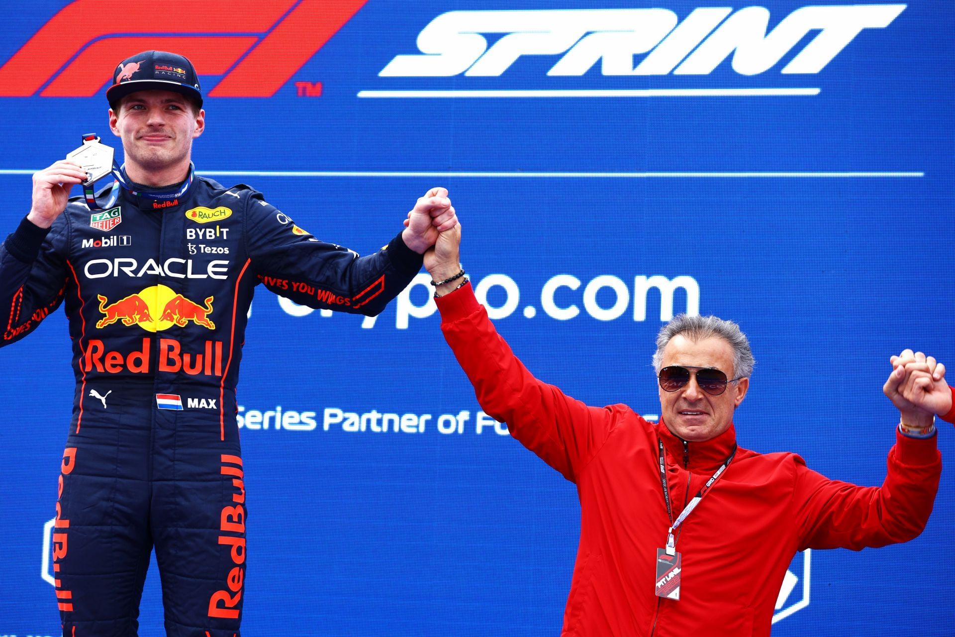 2022 F1 Imola GP Sprint race Max Verstappen beats Charles Leclerc in the battle for the win 2022 F1 Imola GP Sprint race Max Verstappen beats Charles Leclerc in the battle for the win